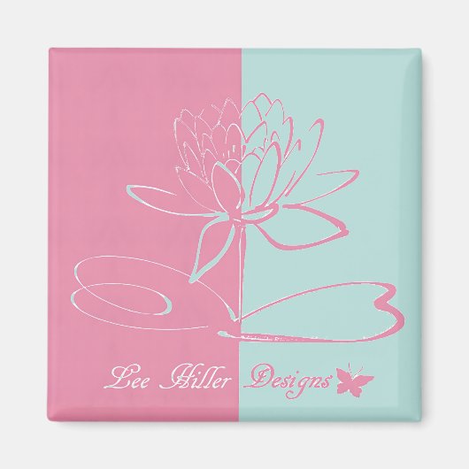 Lee Hiller Designs Accenten Roze Aqua Magneet (Voorkant)