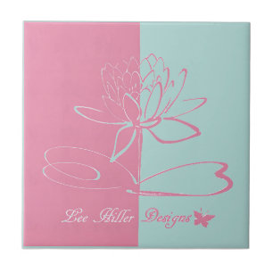 Lee Hiller Designs Accenten Roze Aqua Tegeltje
