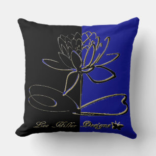 Lee Hiller Designs Accenten Zwart Goud Blauw Kussen