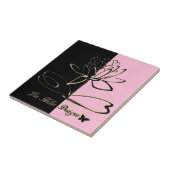 Lee Hiller Designs Accents Black Pink Gold Tegeltje (Zijkant)