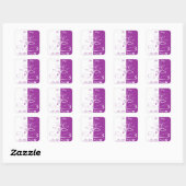 Lee Hiller Designs Logo Accenten Wit Paars Vierkante Sticker (Vel)