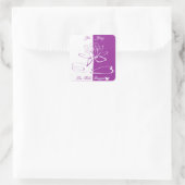 Lee Hiller Designs Logo Accenten Wit Paars Vierkante Sticker (Tas)