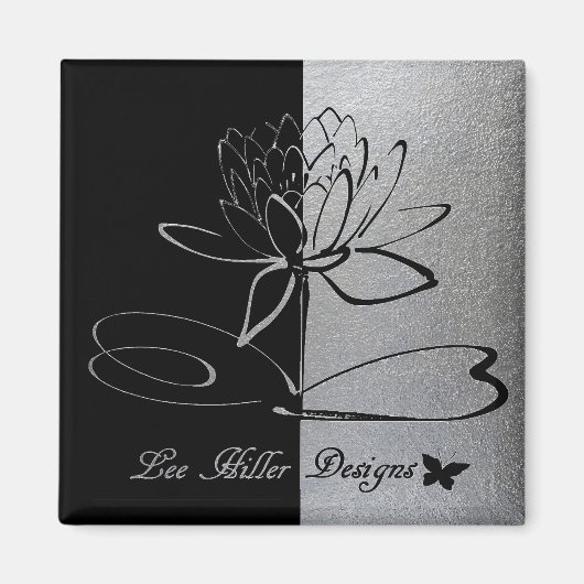 Lee Hiller Designs Logo Accents Black & Stainless Magneet (Voorkant)