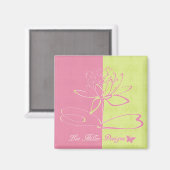 Lee Hiller Designs Logo Accents Pink Green  Magneet (Voorkant / Achterkant)