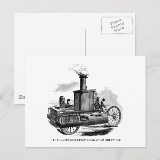 Lee & Larned Fire Engine Briefkaart (Voorkant / Achterkant)
