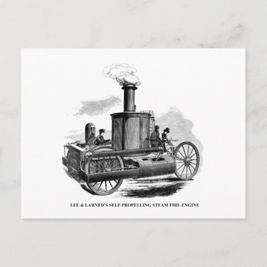 Lee & Larned Fire Engine Briefkaart (Voorkant)