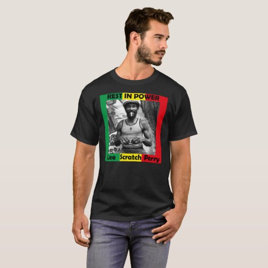 Lee Scratch Perry t shirt, Lee Scratch perry dood T-shirt (Voorkant volledig)