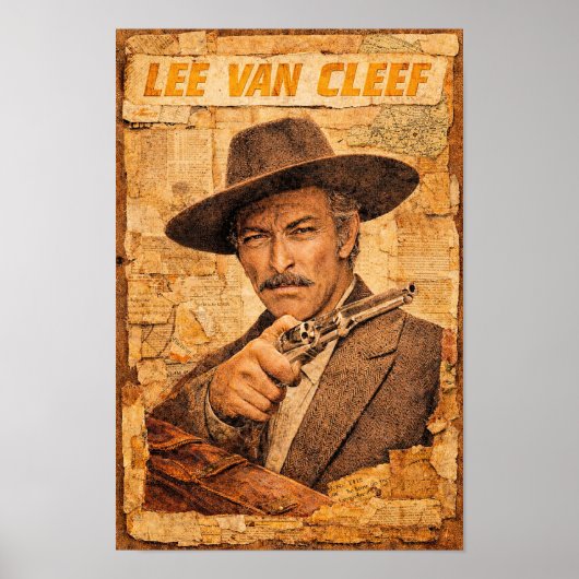 Lee Van Cleef with a Revolver Poster (Voorkant)