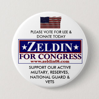 LEE ZELDIN VOOR CONGRESS RONDE BUTTON 7,6 CM