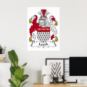 Leech Family Crest Poster (Thuiskantoor)