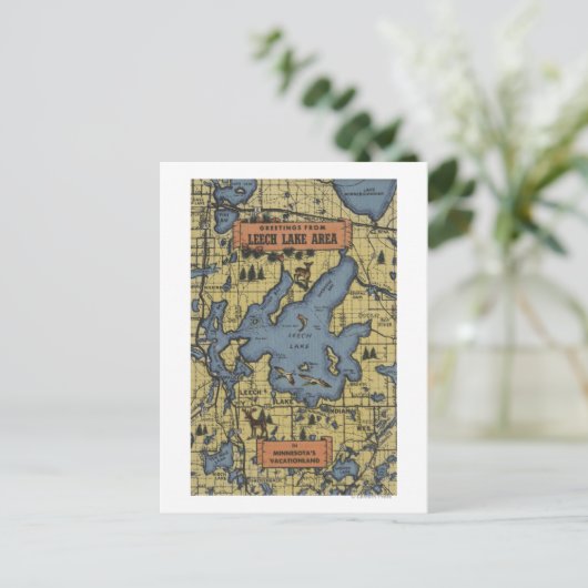 Leech Lake Area, Minnesota - Large Letter Scenes Briefkaart (Staand voorkant)