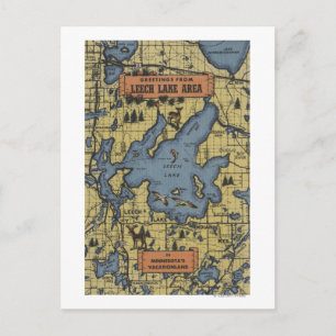 Leech Lake Area, Minnesota - Large Letter Scenes Briefkaart