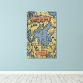 Leech Lake Area, Minnesota - Large Letter Scenes Canvas Afdruk (Insitu (Houten vloer))