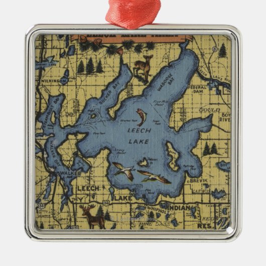 Leech Lake Area, Minnesota - Large Letter Scenes Metalen Ornament (Voorkant)