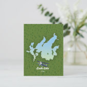 Leech lake Reisplattegrond Briefkaart (Staand voorkant)