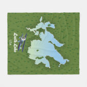 Leech lake Reisplattegrond Fleece Deken (Voorkant (Horizontaal))