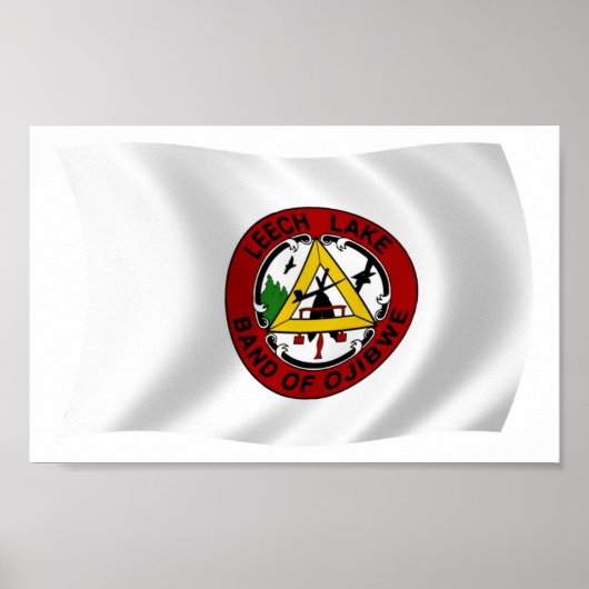 Leech Lake Reservation Flag Poster Print (Voorkant)
