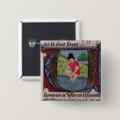 Leeching uit de "Traite de Medecine" Vierkante Button 5,1 Cm (Voorkant /achterkant)
