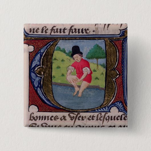 Leeching uit de "Traite de Medecine" Vierkante Button 5,1 Cm (Voorkant)