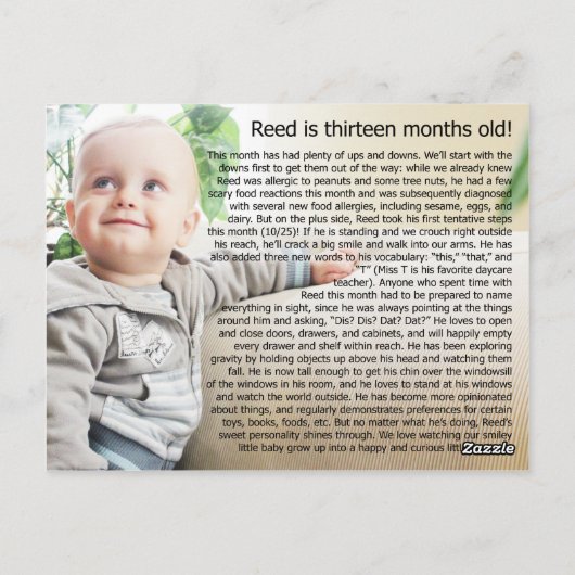 Leed - 13 maanden briefkaart (Achterkant)