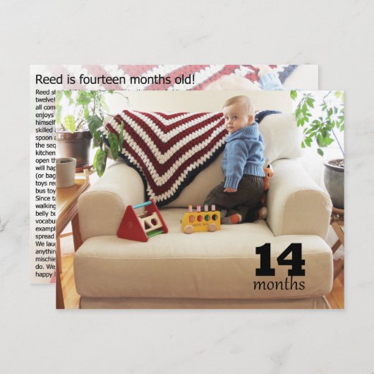 Leed - 14 maanden briefkaart (Voorkant / Achterkant)