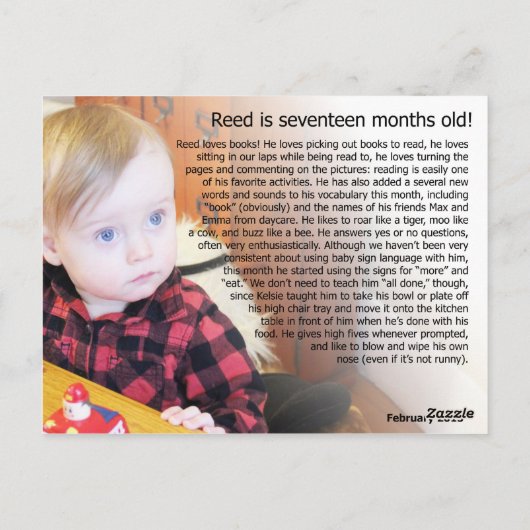 Leed - 17 maanden briefkaart (Achterkant)