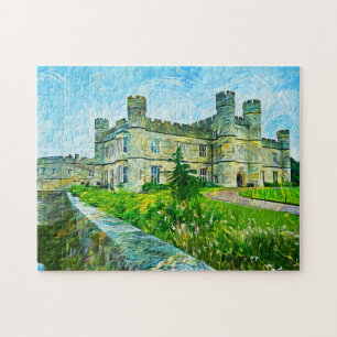 Leeds Castle Blauw Groen Olieverfschilderij Legpuzzel
