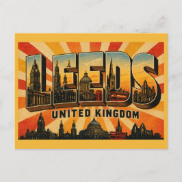 Leeds Engeland Victoriaanse Industriestad Vintage  Briefkaart