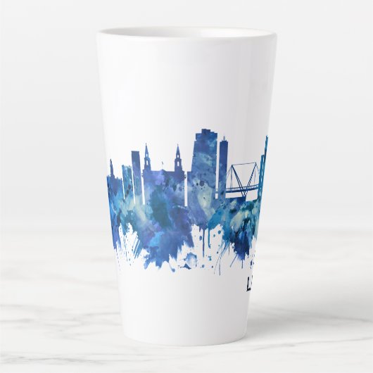 Leeds England Skyline Blue Latte Mok (Voorkant)