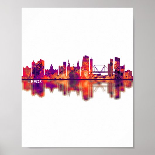 Leeds England Skyline Poster (Voorkant)