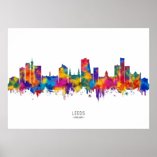 Leeds England Skyline Poster (Voorkant)