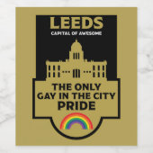 Leeds Gay Pride - Leeds Nederland - LGBT Wijn Etiket (Enkel label)