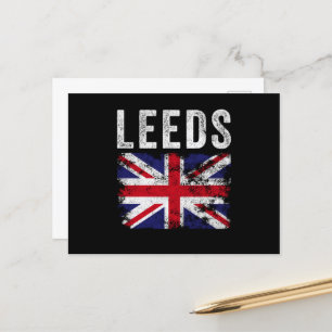 Leeds UK Flag England Herinnering Briefkaart