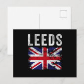 Leeds UK Flag England Herinnering Briefkaart (Voorkant / Achterkant)