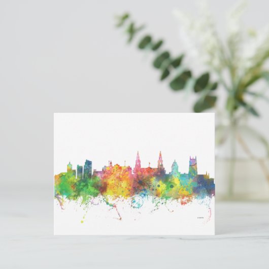 LEEDS, UK SKYLINE BRIEFKAART (Staand voorkant)