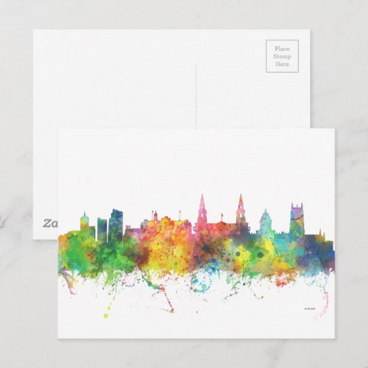 LEEDS, UK SKYLINE BRIEFKAART (Voorkant / Achterkant)