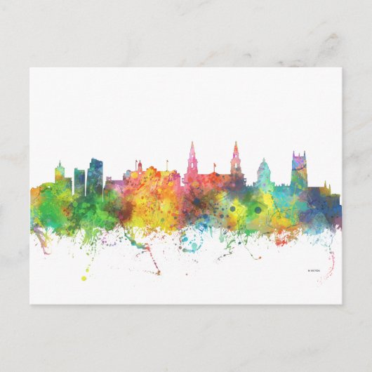 LEEDS, UK SKYLINE BRIEFKAART (Voorkant)