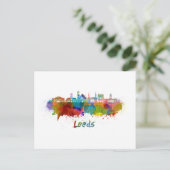 Leeds V2 skyline in waterverf Briefkaart (Staand voorkant)