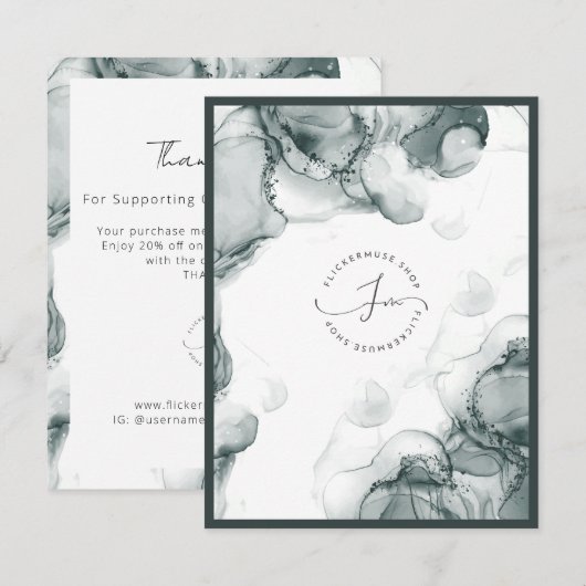 Leeds Waterverf Business bedankkaart (Voorkant / Achterkant)