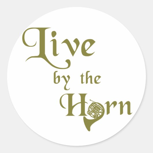 Leef aan de Hoorn Ronde Sticker (Voorkant)