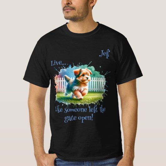 "Leef..." Aanpasbare Heren- T-shirt (Voorkant)