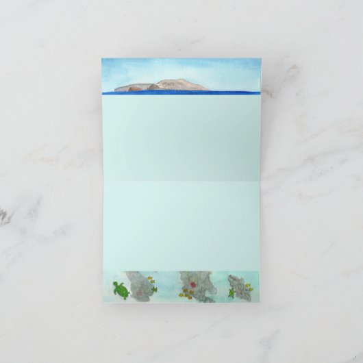 Leef Aloha wenskaart, het schilderen van Zuid-Maui Kaart (Binnen)