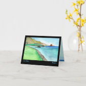 Leef Aloha wenskaart, het schilderen van Zuid-Maui Kaart (Gele Bloem)