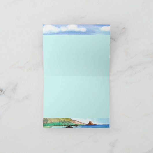 Leef Aloha wenskaart, het schilderen van Zuid-Maui Kaart (Binnen)