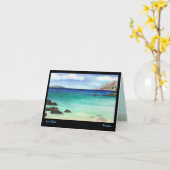 Leef Aloha wenskaart, het schilderen van Zuid-Maui Kaart (Gele Bloem)