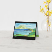 Leef Aloha wenskaart, het schilderen van Zuid-Maui Kaart (Gele Bloem)