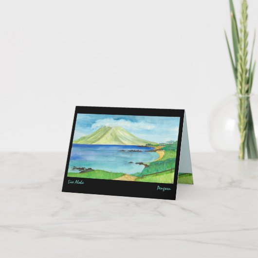 Leef Aloha wenskaart, het schilderen van Zuid-Maui Kaart (Voorkant)