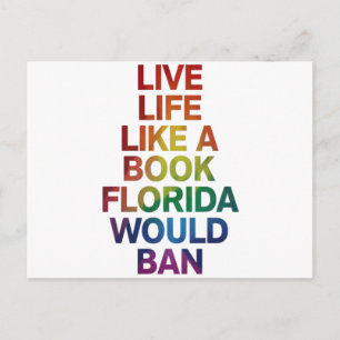 Leef als boek Florida zou LGBTQ Pride-cadeau verbi Briefkaart