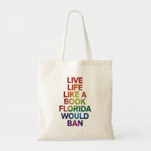Leef als boek Florida zou LGBTQ Pride-cadeau verbi Tote Bag