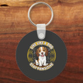 Leef als een hond Blijf Pawsitief (2)  Sleutelhanger (Voorkant)
